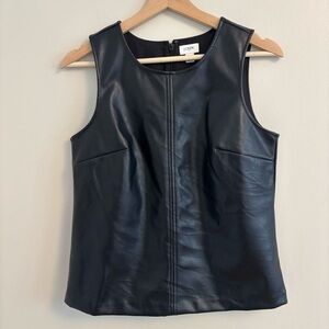 J. Crew Black Vegan Leather Sleeveless Top